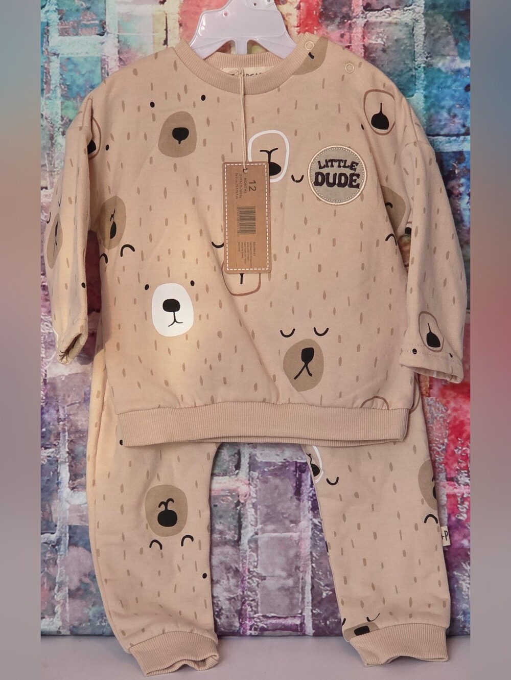 Kit + Pearl Bear Print Jogger Set NWT